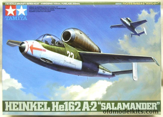 Tamiya 1/48 Heinkel He-162 A-2 Salamander - (He162A-2), 61097 plastic model kit